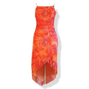 Bright Orange City Triangle Dress